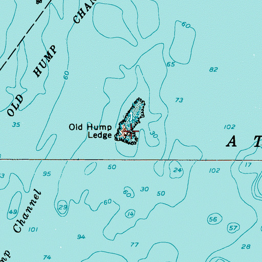 Topographic Map of Old Hump Ledge, ME