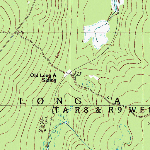 Topographic Map of Old Long A Siding, ME