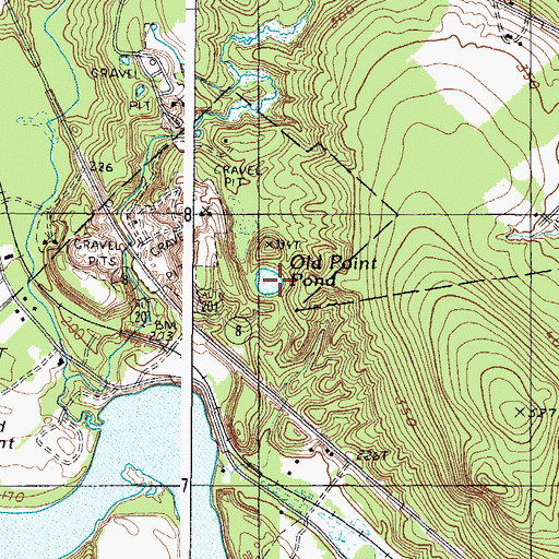 Topographic Map of Old Point Pond, ME