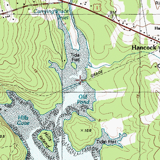 Topographic Map of Old Pond, ME