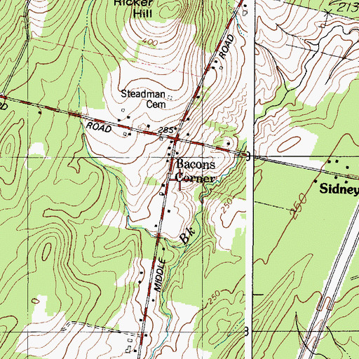 Topographic Map of Old Sidney Holmes School, ME