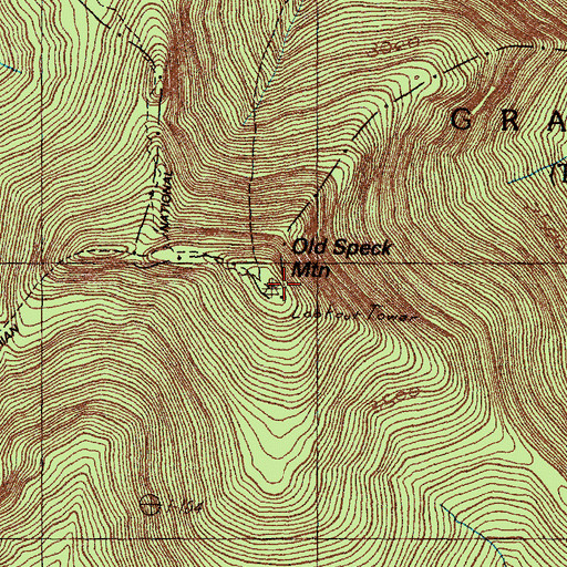 Topographic Map of Old Speck Mountain, ME