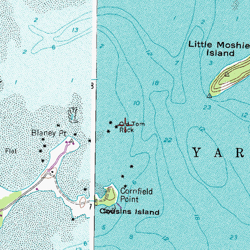 Topographic Map of Old Tom Rock, ME