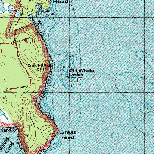 Topographic Map of Old Whale Ledge, ME