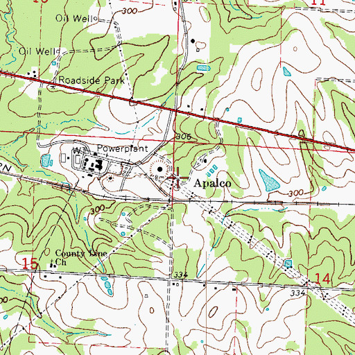 Topographic Map of Apalco, AR