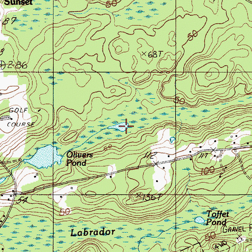 Topographic Map of Olivers Pond, ME