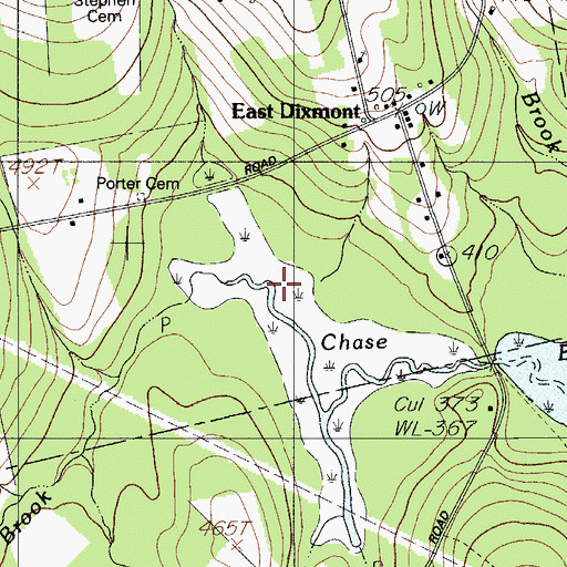 Topographic Map of Olney Brook, ME