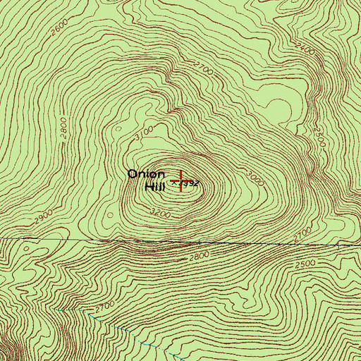 Topographic Map of Onion Hill, ME