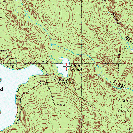 Topographic Map of Oran Pond, ME