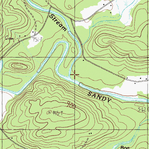Topographic Map of Orbeton Stream, ME