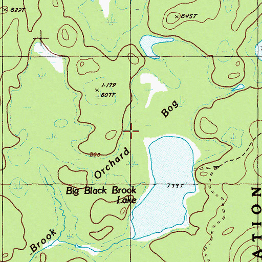 Topographic Map of Orchard Bog, ME