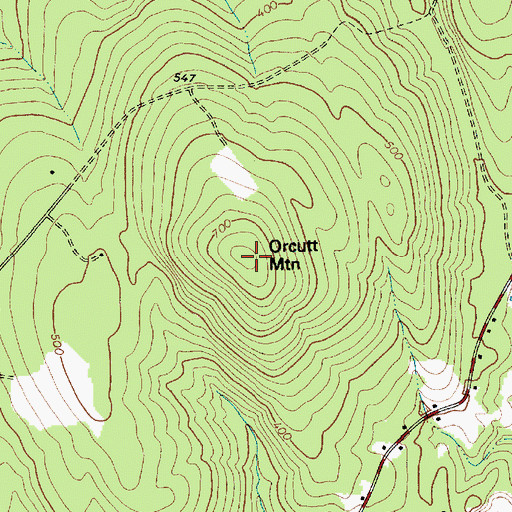 Topographic Map of Orcutt Mountain, ME