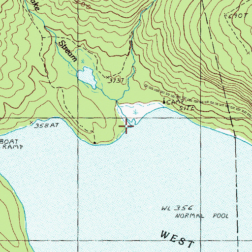 Topographic Map of Orie Lake Stream, ME