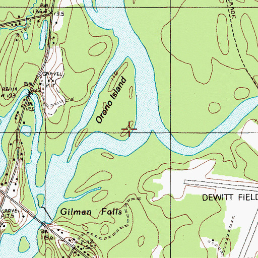 Topographic Map of Orono Island, ME