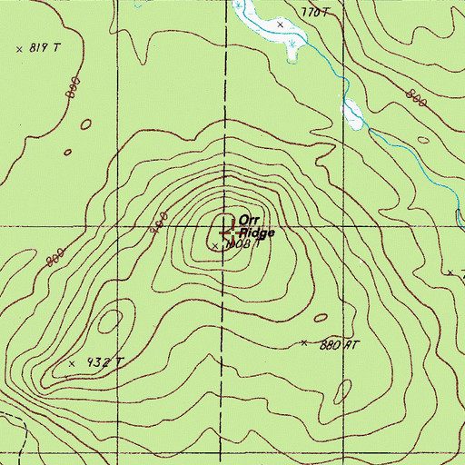 Topographic Map of Orr Ridge, ME