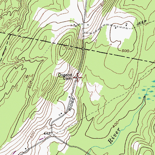 Topographic Map of Osgood Cemetery, ME
