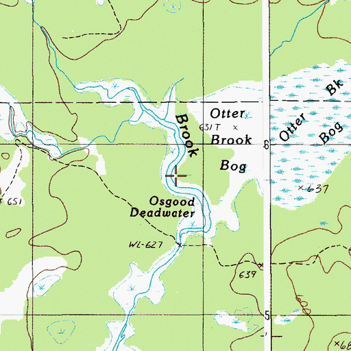 Topographic Map of Osgood Deadwater, ME