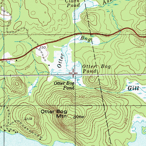 Topographic Map of Otter Bog, ME