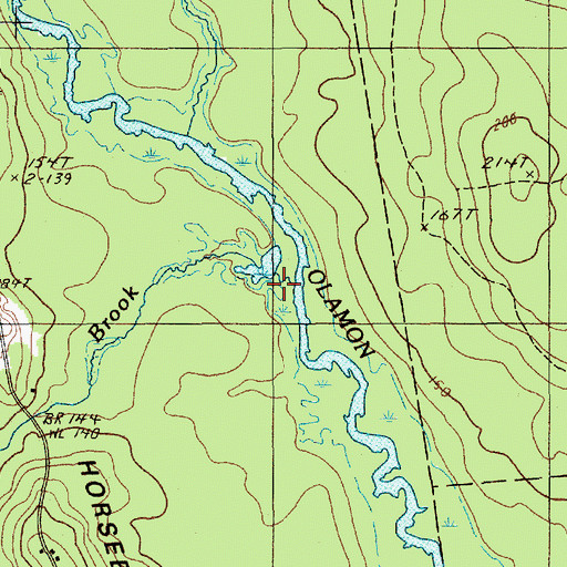 Topographic Map of Otter Brook, ME