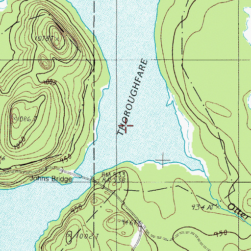 Topographic Map of Otter Brook, ME