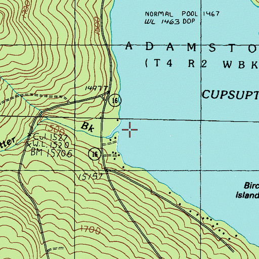 Topographic Map of Otter Brook, ME
