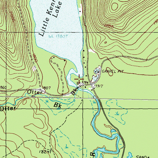 Topographic Map of Otter Camp (historical), ME