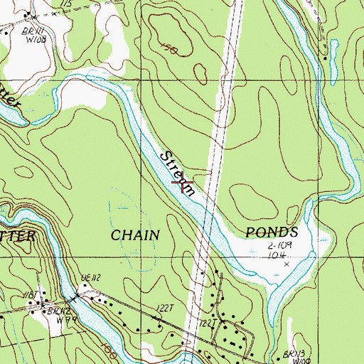 Topographic Map of Otter Chain Ponds, ME