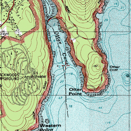 Topographic Map of Otter Cove, ME