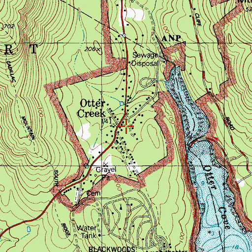 Topographic Map of Otter Creek, ME