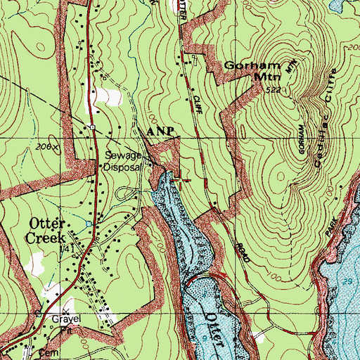 Topographic Map of Otter Creek, ME