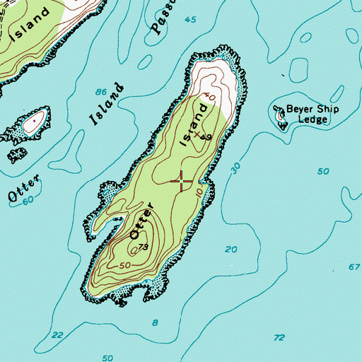 Topographic Map of Otter Island, ME