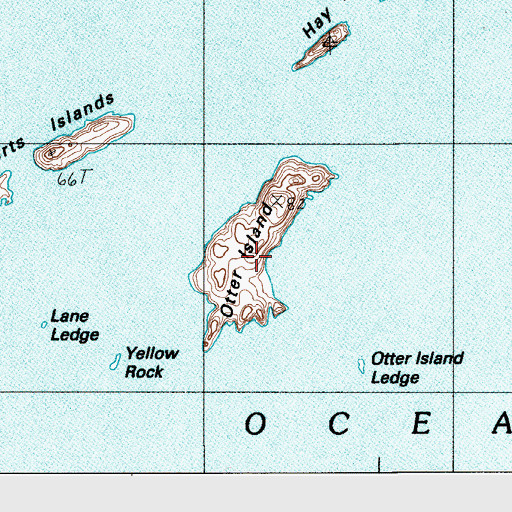 Topographic Map of Otter Island, ME