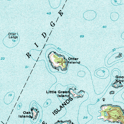 Topographic Map of Otter Island, ME