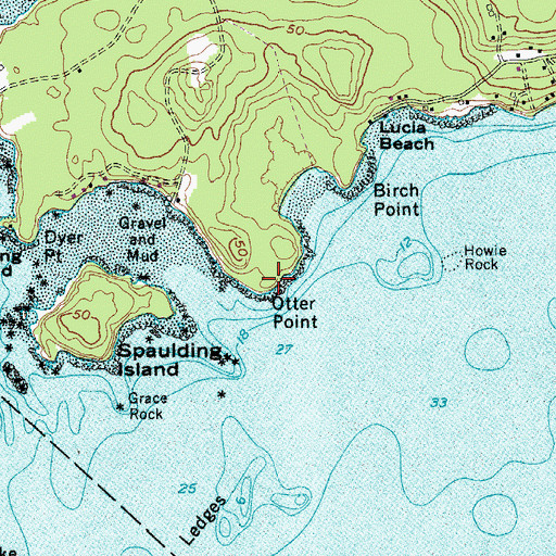 Topographic Map of Otter Point, ME