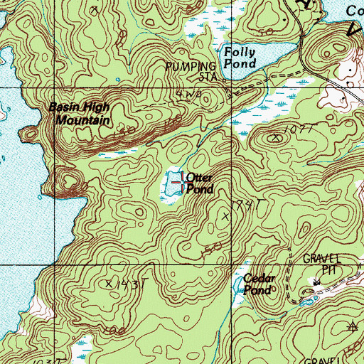 Topographic Map of Otter Pond, ME