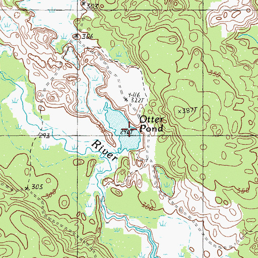 Topographic Map of Otter Pond, ME