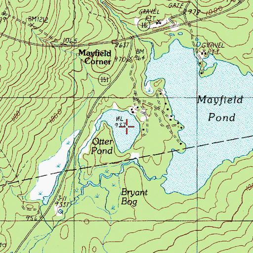 Topographic Map of Otter Pond, ME