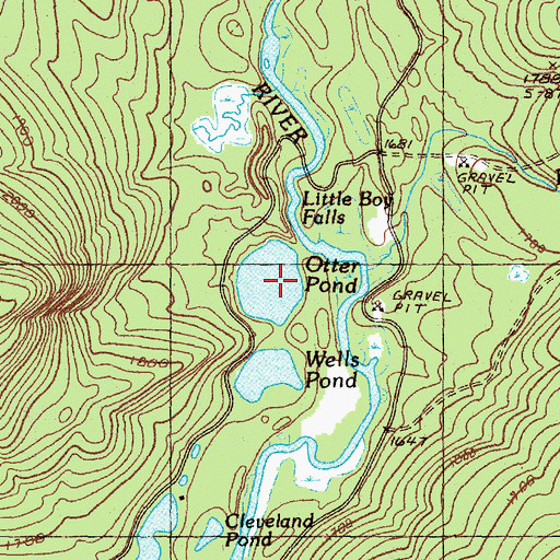 Topographic Map of Otter Pond, ME