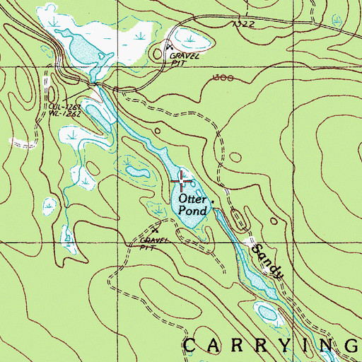 Topographic Map of Otter Pond, ME