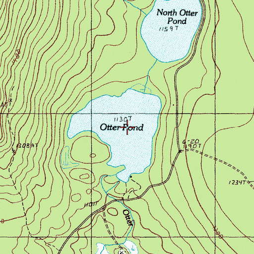 Topographic Map of Otter Pond, ME