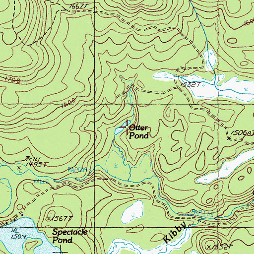 Topographic Map of Otter Pond, ME