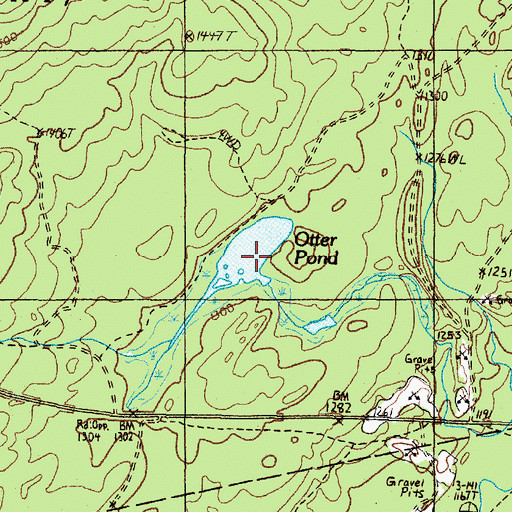 Topographic Map of Otter Pond, ME