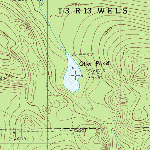 Topographic Map of Otter Pond, ME