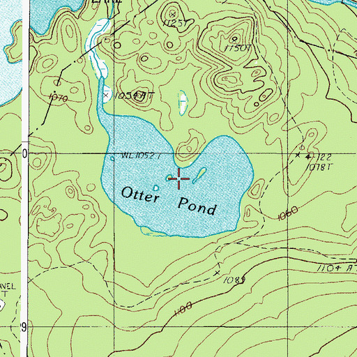 Topographic Map of Otter Pond, ME