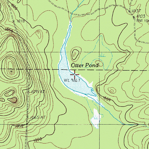 Topographic Map of Otter Pond, ME
