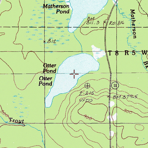 Topographic Map of Otter Pond, ME