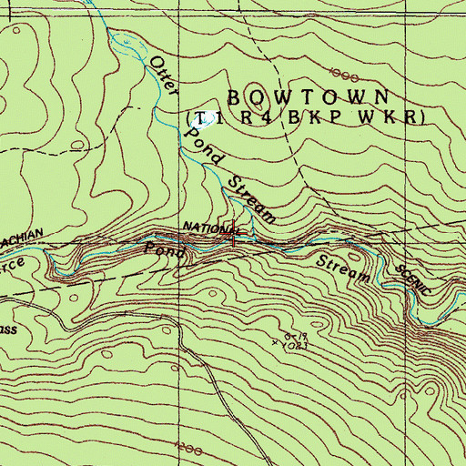 Topographic Map of Otter Pond Stream, ME