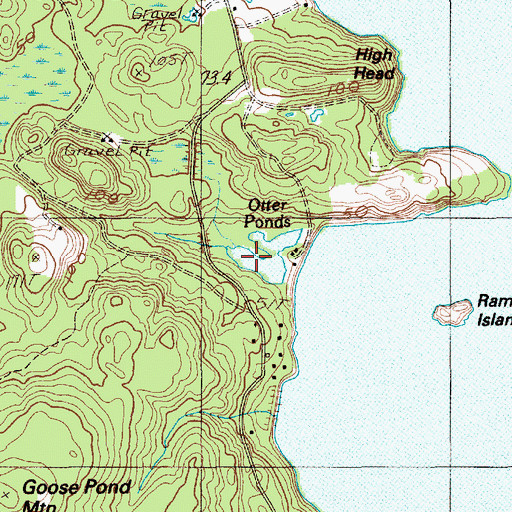 Topographic Map of Otter Ponds, ME