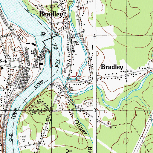 Topographic Map of Otter Stream, ME