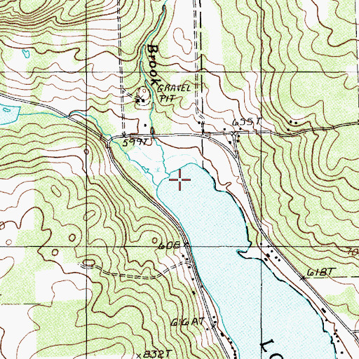 Topographic Map of Ouellette Brook, ME